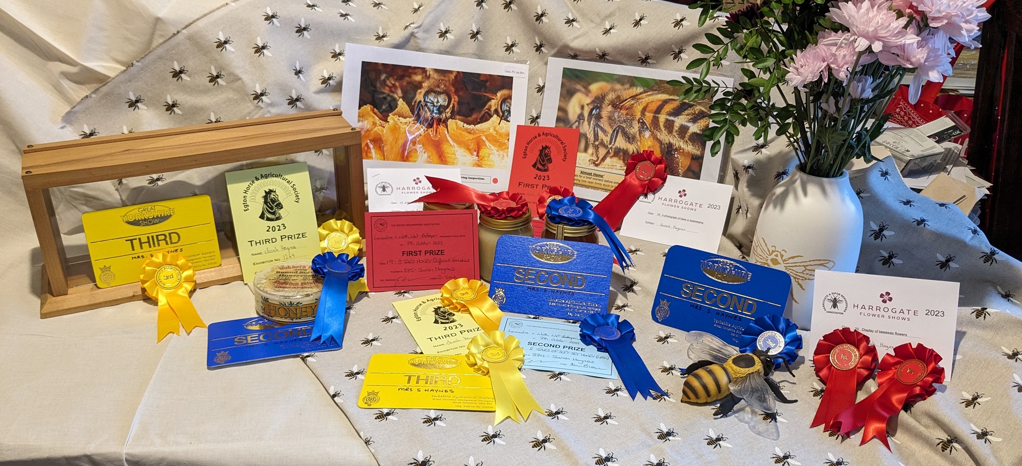 Oakbeck Bees Honey scoops the awards at the 2023 Honey Show, including six prizes for Rudding Estate Honey!